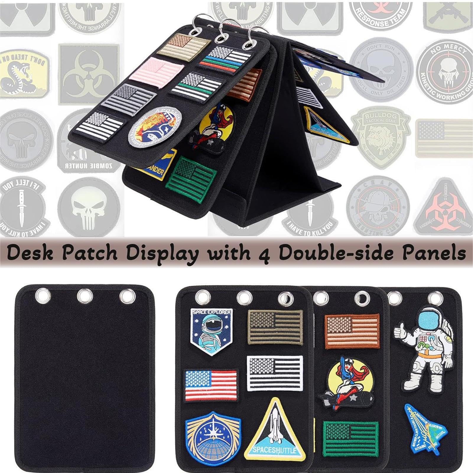 Patch Holder Organizer, Double Sided Patch Display, Patch Organizer Board, Medals Display Case, Travel Souvenir Display, Patch Wall Display for Medals, Travel Souvenirs, Loop Patches, Badges