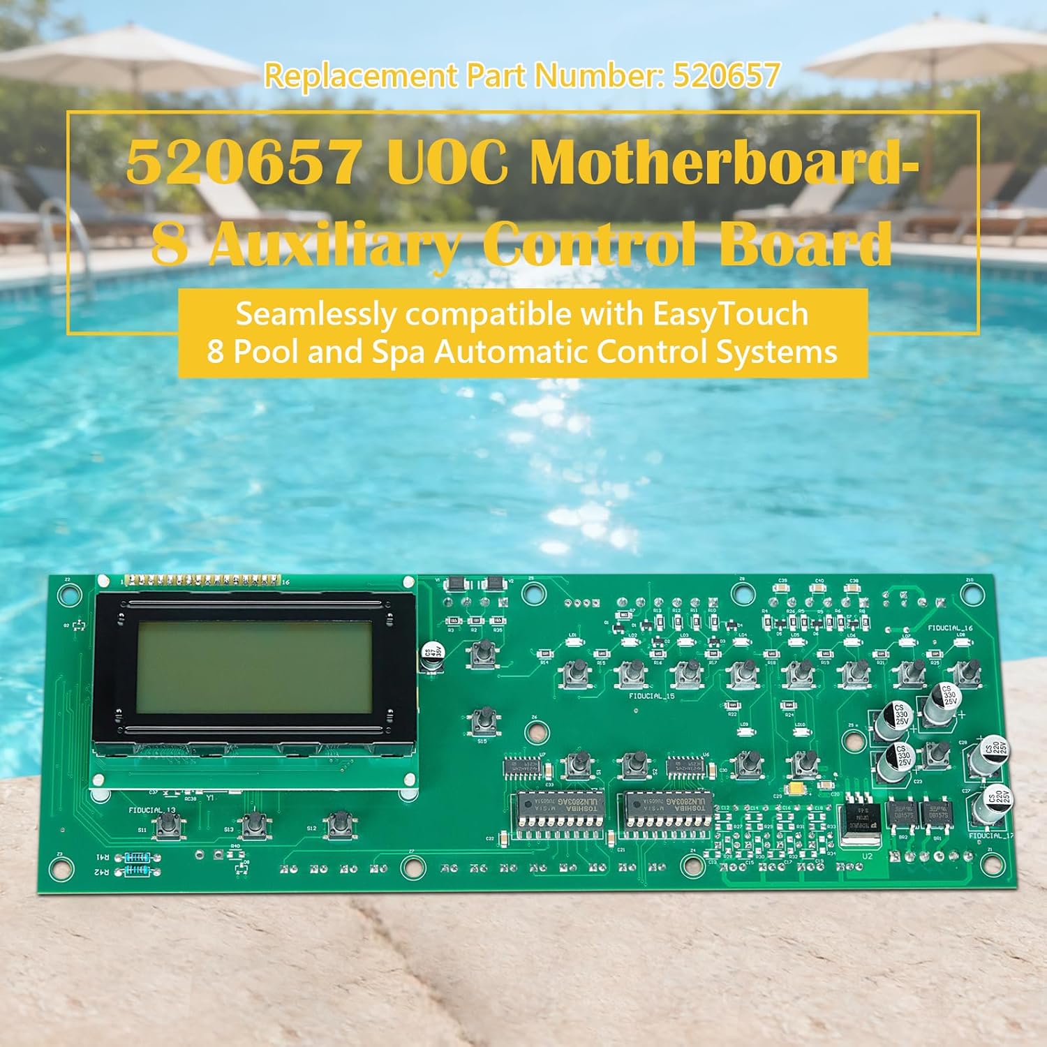 520657 8 Auxiliary UOC Motherboard Compatible with Pentair EasyTouch Series Pool and Spa Automatic Control Systems