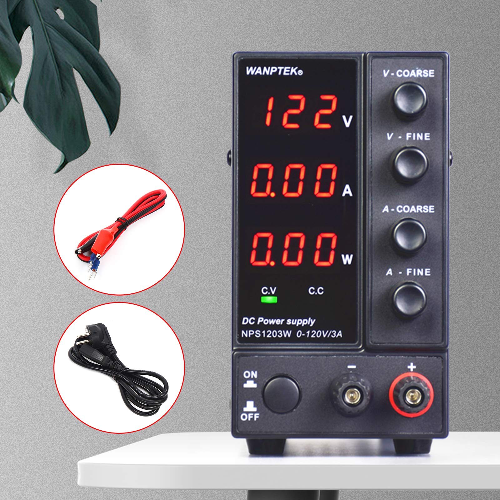 Alimentatore da laboratorio 0-120 V DC 3 cifre, alimentazione continua 0-3 A