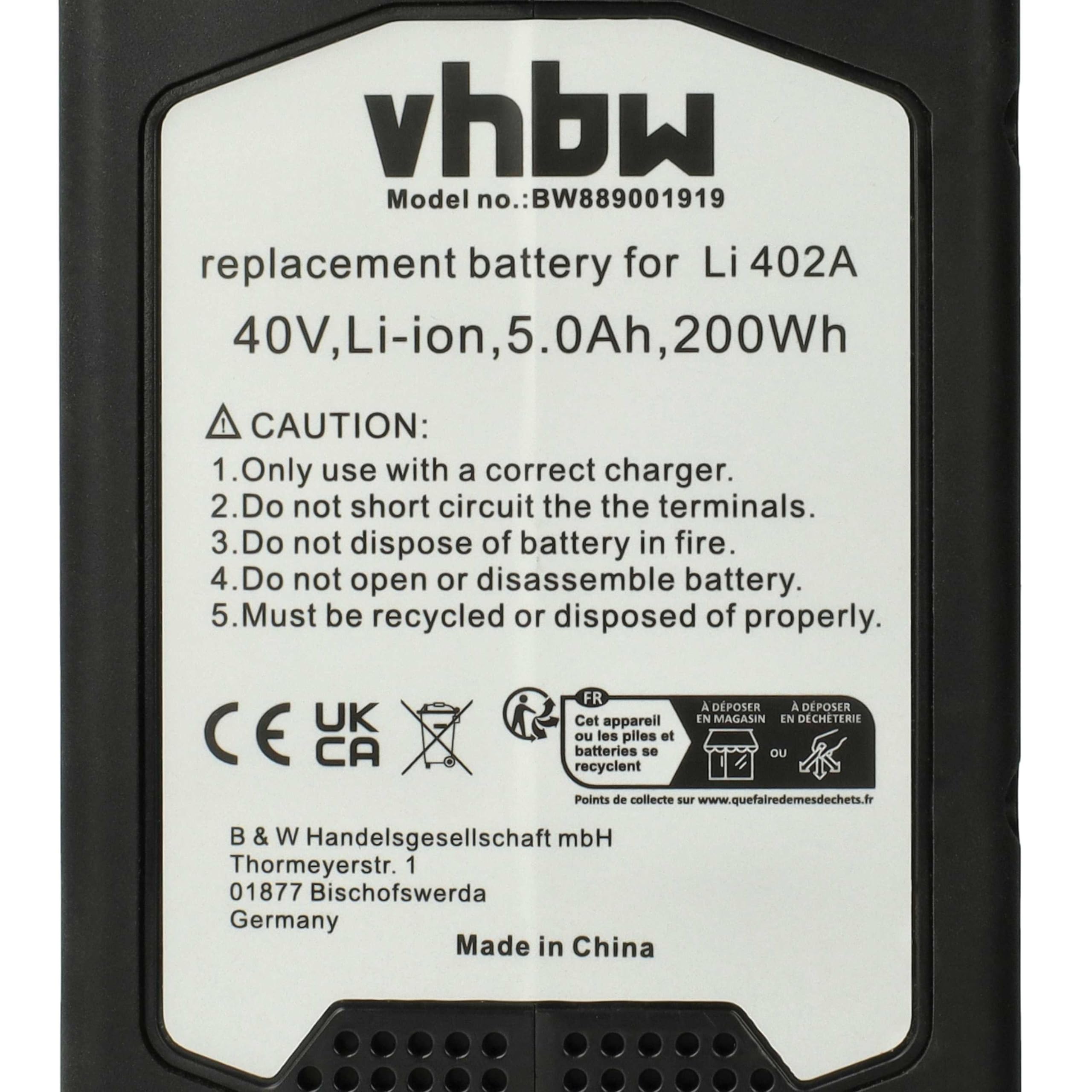 vhbw Batería reemplaza McCulloch 00058-26.117.01