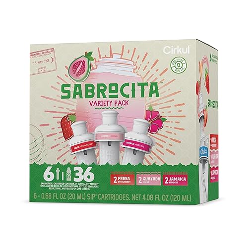 Cirkul Sabrocita Flavor Water Variety Pack, Makes 36 Drinks, No Sugar, Zero Calorie Drink Mix, (2 Strawberry, 2 Guava, 2 Hibiscus) - Sabrocita Variety Pack