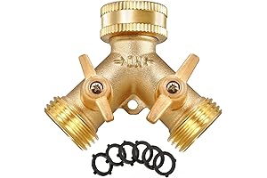 IPOW Llave de Agua 2 Vías Divisor para Manguera de Jardín, de...