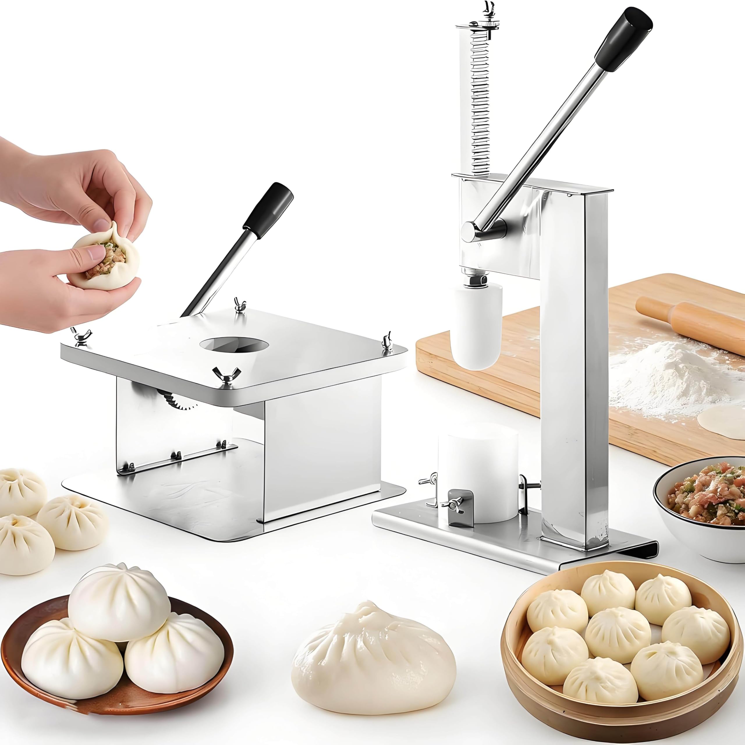 Baozi Maker Machine, półautomatyczna stal nierdzewna, produkuje 400-500 bułek/godzinę, wysokowydajny gadżet kuchenny do użytku domowego i komercyjnego