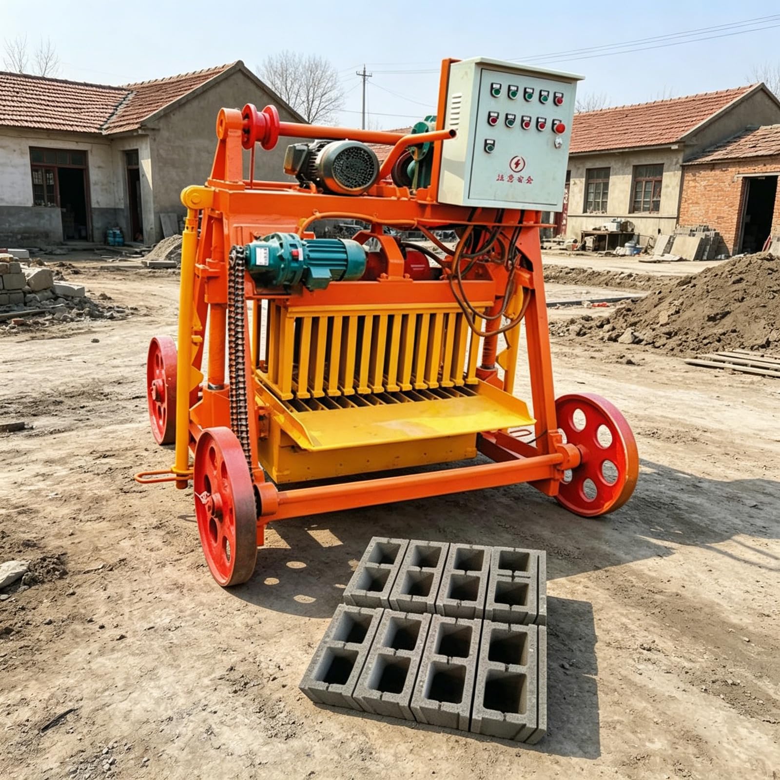 Máquina de bloques de hormigón resistente, equipo de formación de ladrillos de cemento industrial, unidad de producción de bloques hidráulicos para construcción comercial, plantas prefabricadas y