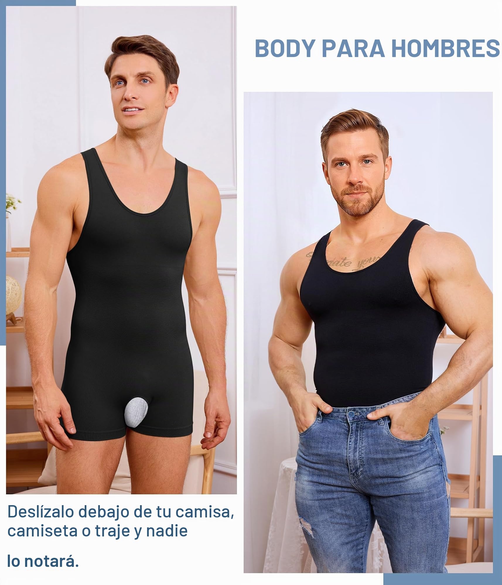 KUMAYES Camiseta Compresión Hombre Chaleco Faja Reductora Hombre Adelgazantes Full Body Shaper Fajas