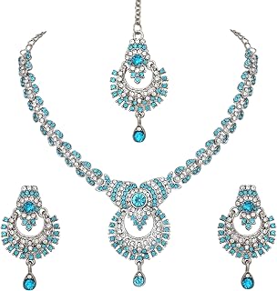 Atasi International Delightful Rhodium Silver Plated Alloy Choker Necklace Set For Women Price In India