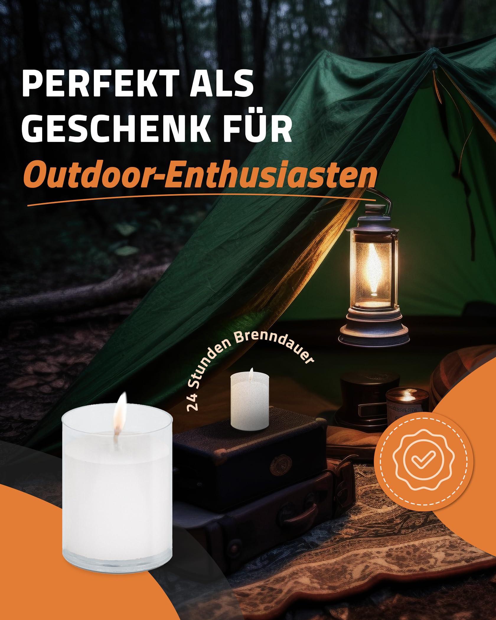 ration1 Teelichter Set 100 Stück, Kerzen mit 24 Stunden Brenndauer, Transparente Kunststoffhülle, weiß, ohne Duft, für Innen & Außen, Feste, Gastro, Balkon, Camping, Outdoor, Zuhause & Notfall