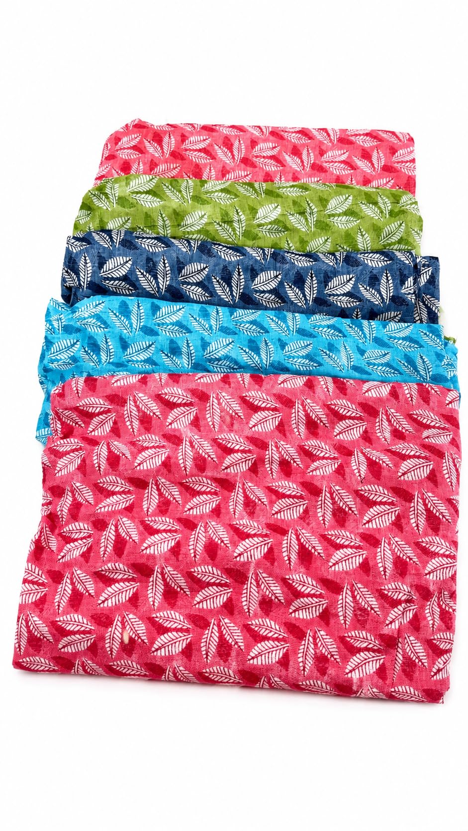 Tz-Women Jaipuri Cotton Dupatta with Leaf Print, Pack of any 3, 2.5 Metres, Pink, Sky Blue, Navy Blue and Green-picture-46