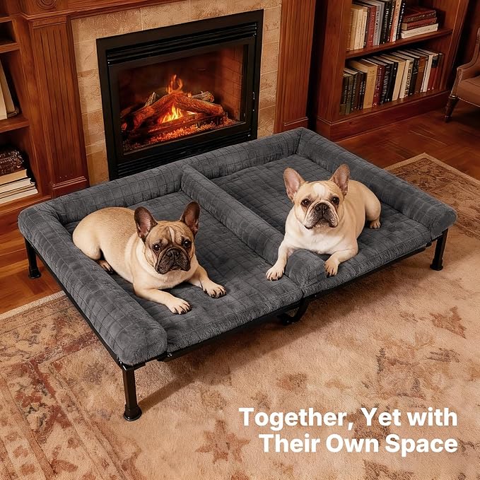 Cama Elevada para Dos Perros Mediano Grande Lavable 53 x 37 miniatura 2
