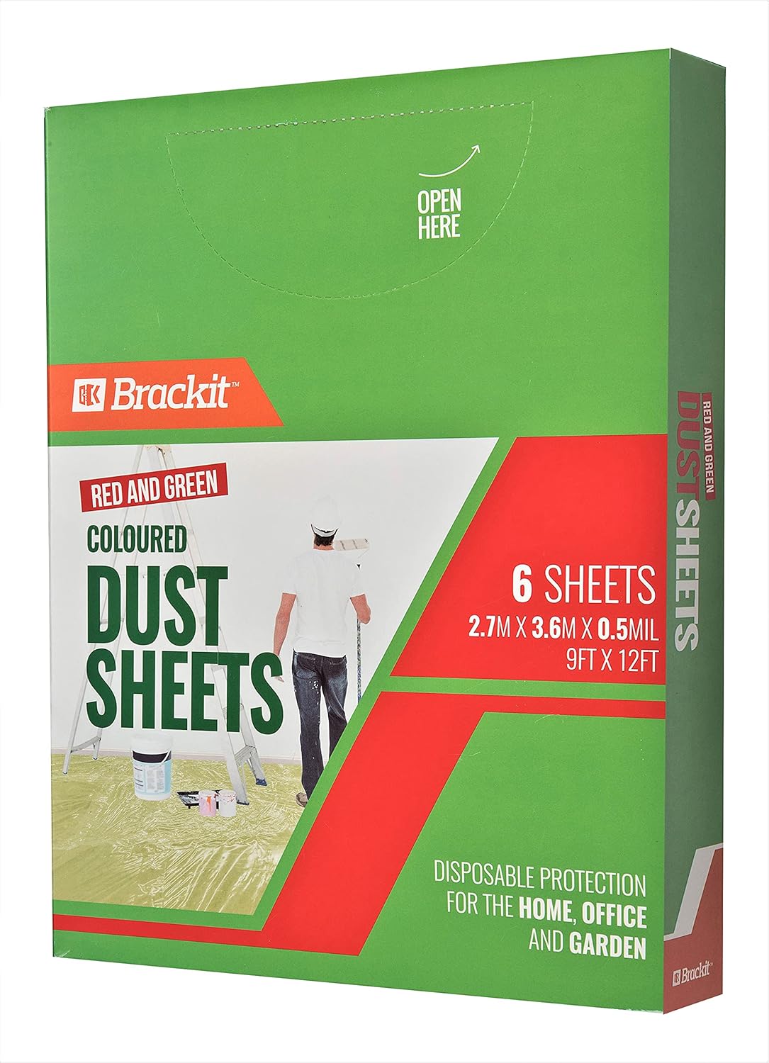 Brackit Plastic Disposable Dust Sheets 6Pack 3.6m x 2.7m (12x9ft