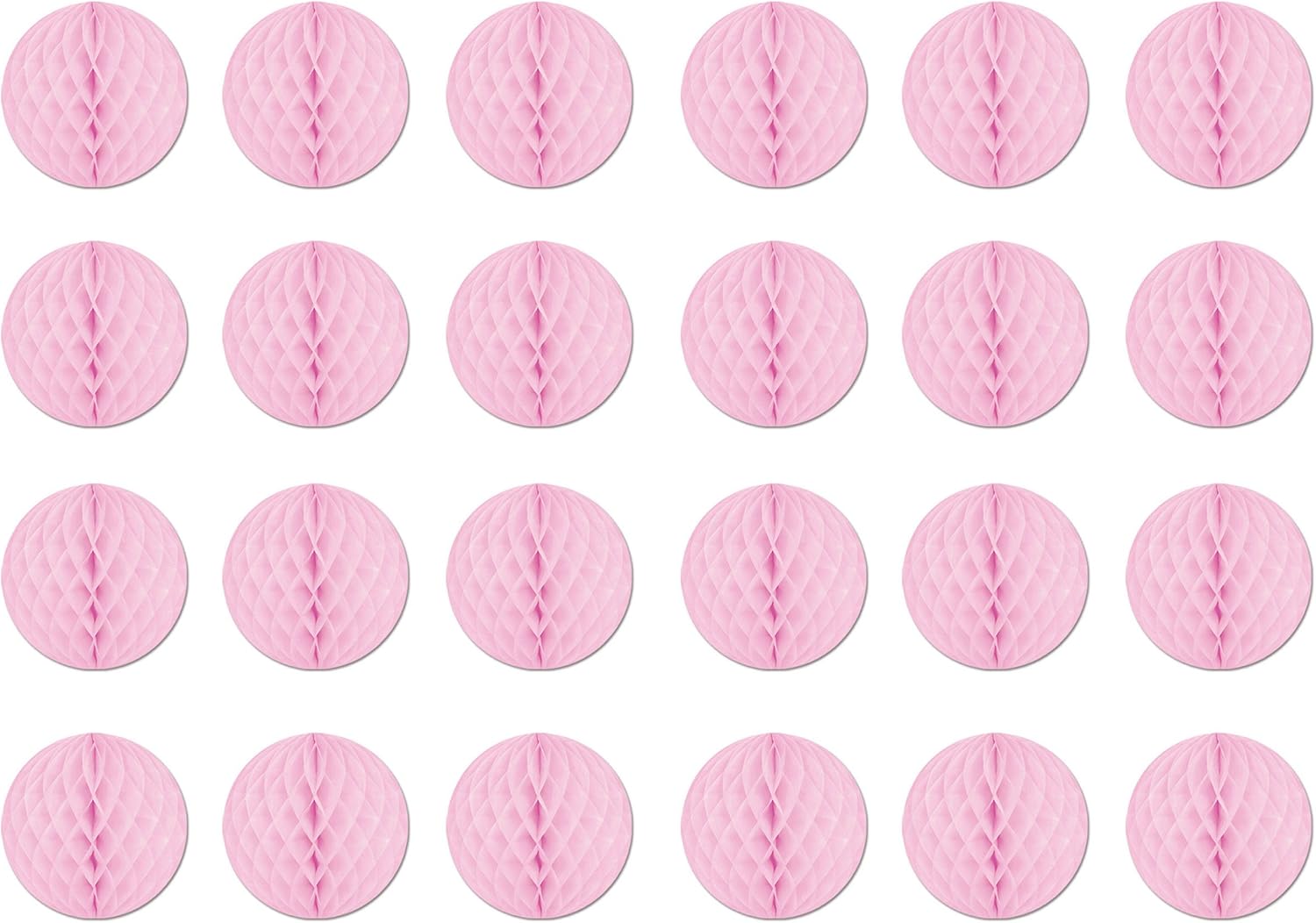 Beistle 24-Piece Tissue Balls in Pink, Decorative Ceiling/Wall Hanging for Birthday, Bridal/Baby Shower, Anniversary, Events, Parties, 12"