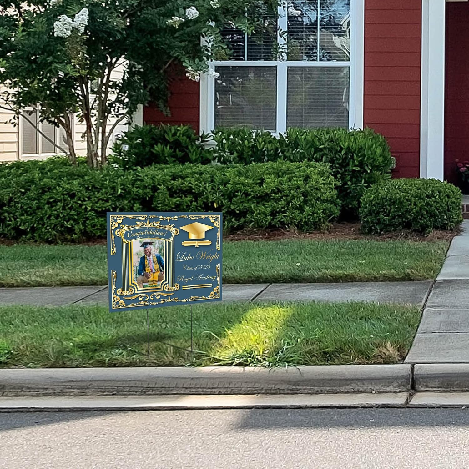 24"x18" Custom Welcome Back to School Yard Sign with Stakes, Personalized Corrugated Sign for Middle School and First Day of School Yard Decorations (Design)