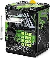 Vista 9 de Alcancía de cajero automático para niños y niñas, Vcertcpl - Mini alcancía de monedas con contraseña, caja de ahorro con agarre automático