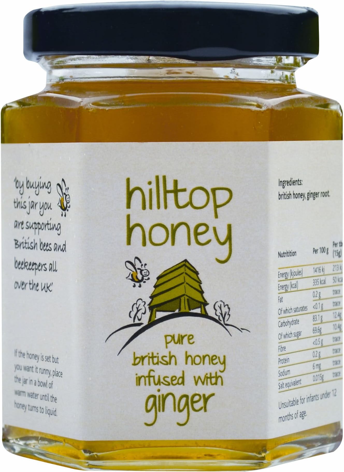Hilltop Honey British Honey Infused with Ginger 227g