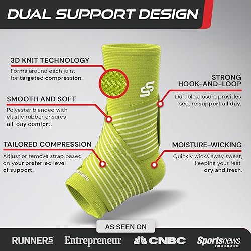 Miniatura 3 de Tobillera de manga con estrellas para mujeres y hombres, alivio de la fascitis plantar con correa de soporte de tobillo para manga de compresión de