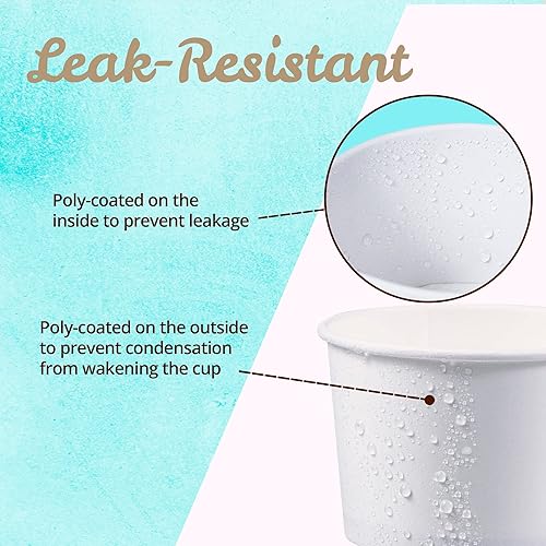 Miniatura 5 de MATICAN Vasos de papel para helado, 50 cuencos de postre desechables de 9 onzas para alimentos calientes o fríos, suministros de fiesta de 9 onzas,