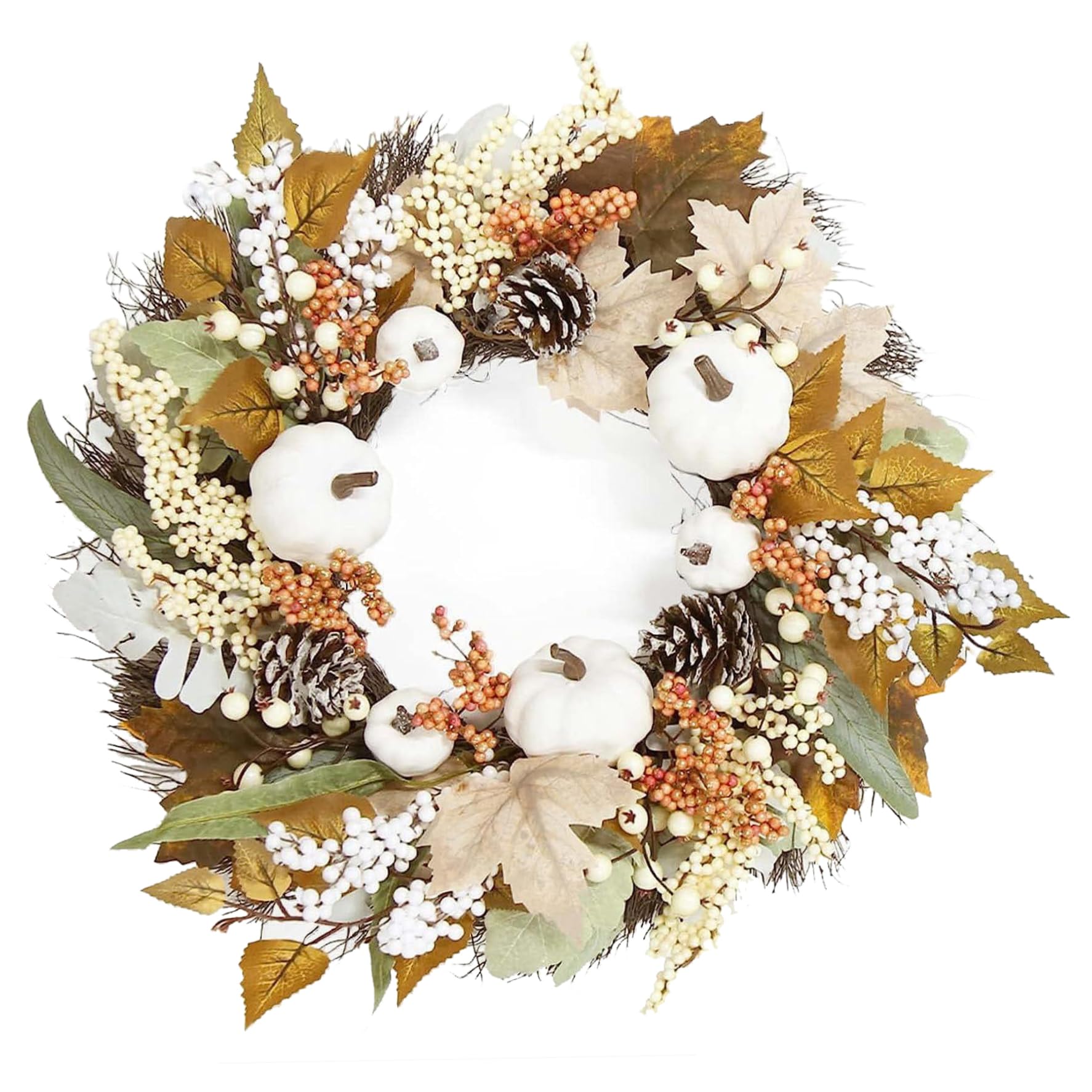 Couronne d'automne de 45 cm pour décorer votre maison à Halloween et Thanksgiving
