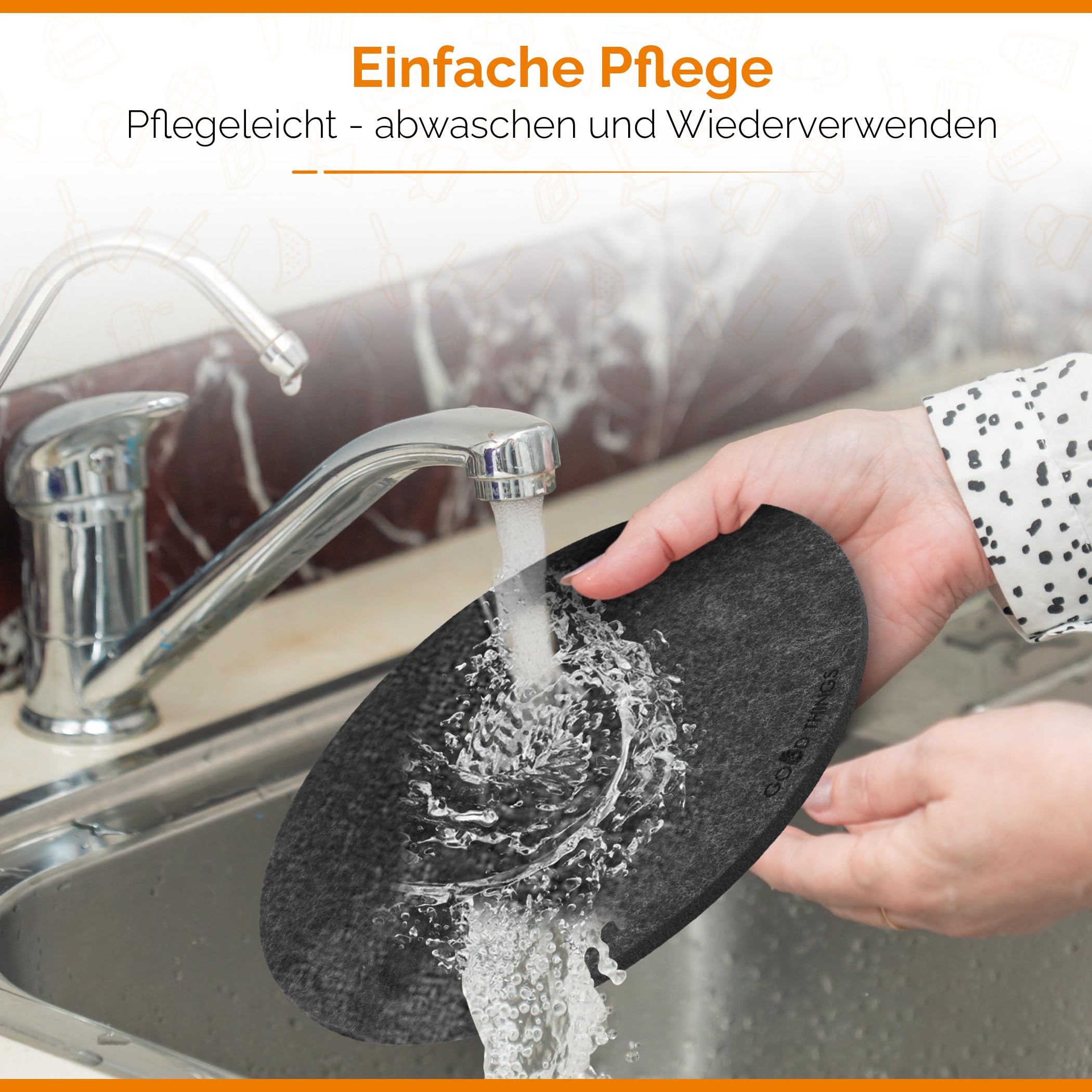 GOOD THINGS Lot De 3 Protège-poêles En Feutre De Qualité Supérieure - 38 Cm - 2 Mm D'épaisseur - Protection Empilable Pour Poêles Et Casseroles - Découpable Individuellement - Bords Soudés