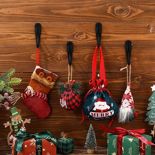 Miniatura 62 de 12 piezas de guirnalda de Navidad para manto de cuerda, organizador de cables para electrodomésticos, organizador autoadhesivo de silicona adhesiva