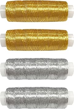4 Pack Metallic Sewing Thread Set, Sewing Machine Threads, for Everyday Use