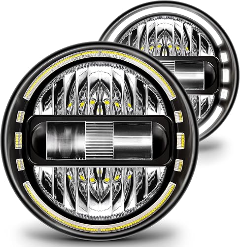 TRUE MODS - Faros delanteros LED H6024 de 7 pulgadas para Jeep Wrangler JK Unlimited JKU TJ LJ CJ TJ TJ Accesorios aprobado por DOT Crystal HALO DRL