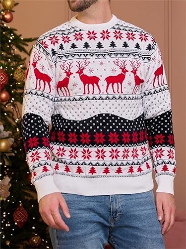 Miniatura 2 de Hassembly Suéteres feos de Navidad para parejas, de manga larga, suéter de punto para adultos, para él, ella, a juego, para vacaciones, prendas de