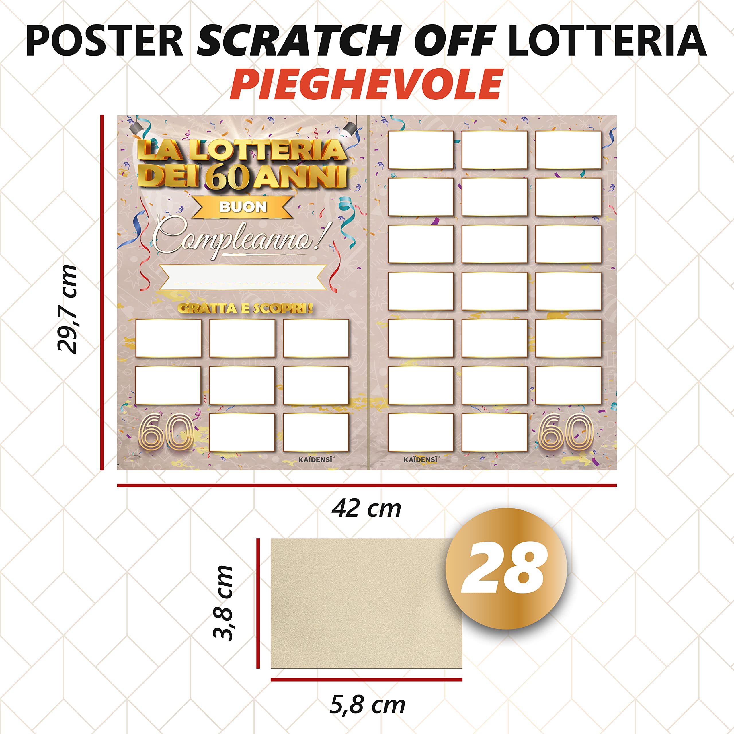 Personalisiertes Rubbelspiel Zum 60. Geburtstag – Scherzgeschenk, A3 Format, Mit Scratch-Folie