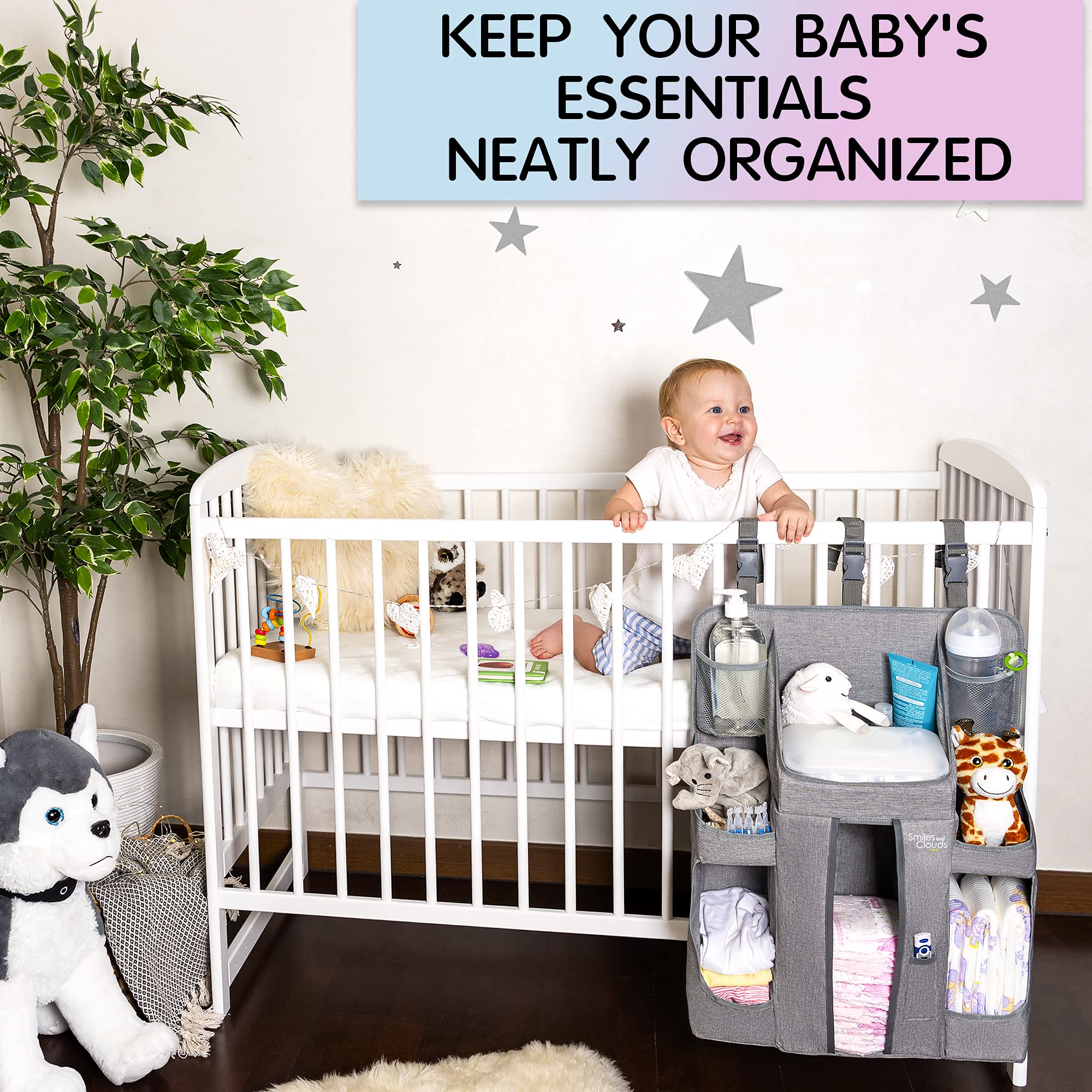 Buy Large Hanging Diaper Caddy Organizer Playard or Wall Diaper Stacker