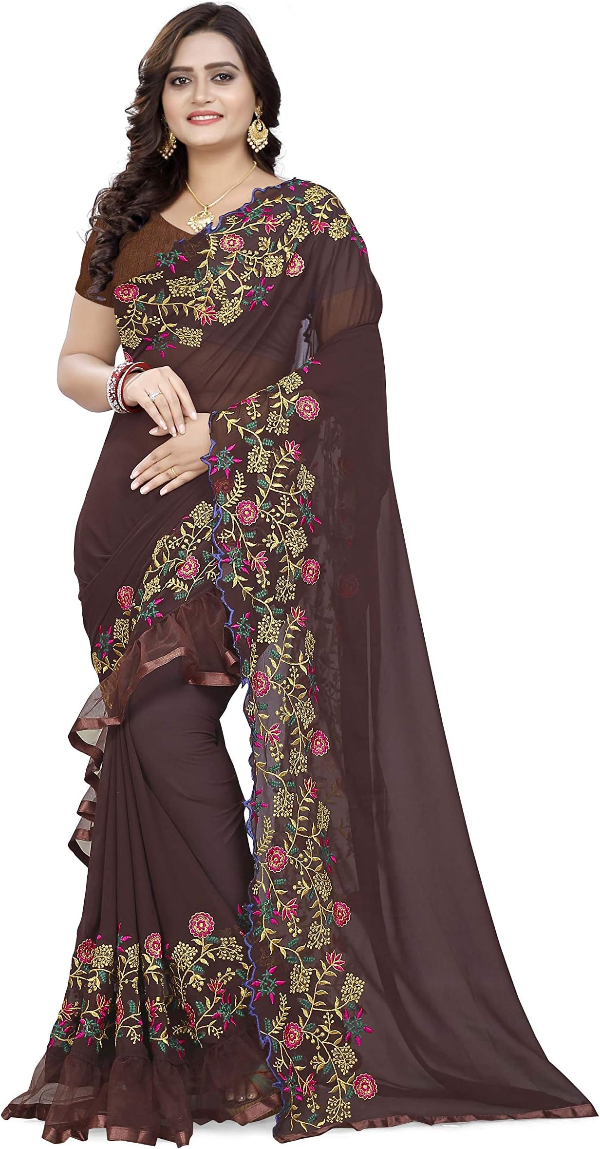 RIVA ENTERPRISE Women's Georgette Saree
