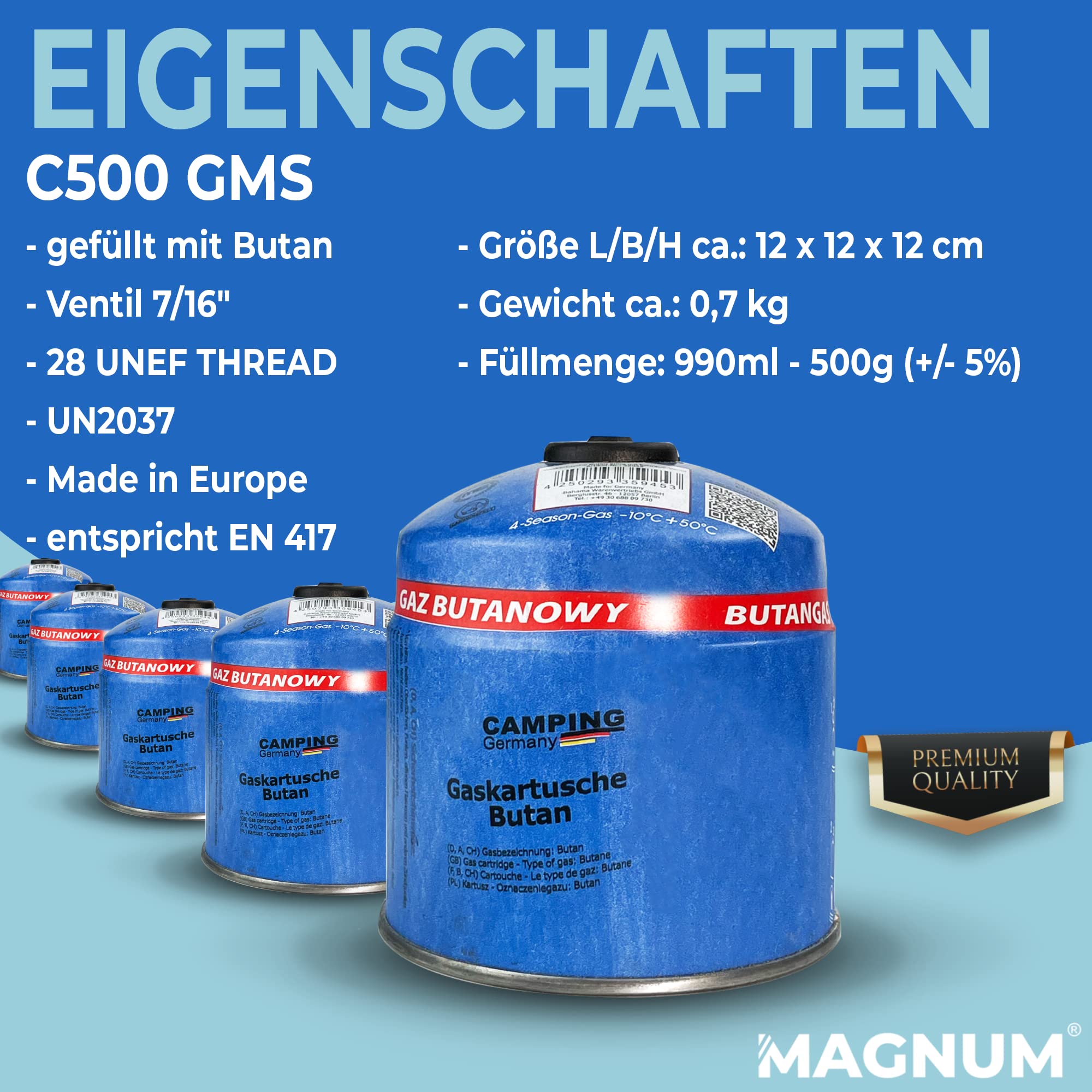 Produktbild von Gaskartusche Mit Ventil PINGUIN 450 G