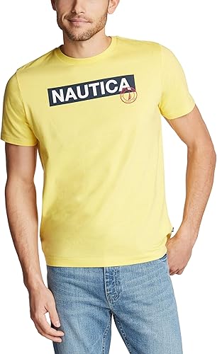 Nautica Men's Short Sleeve 100% Cotton Classic Logo Series Graphic tee