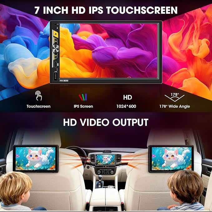 Radio con Pantalla Táctil 7" Double Din con CarPlay y Android Auto miniatura 4