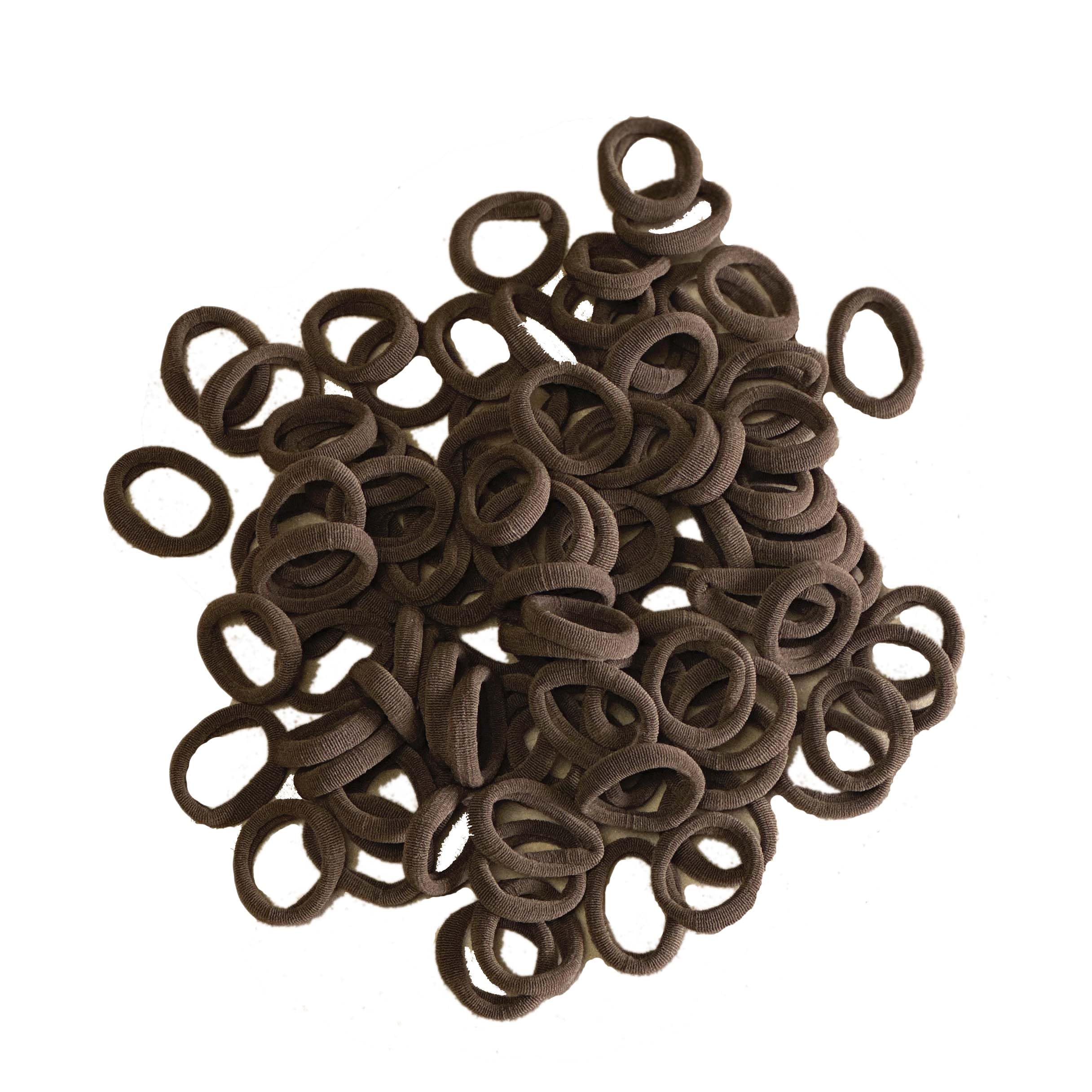 100 Pieces Christmas Elastic Baby Brown Hair Ties 2cm Hair Bands Kid Colored Ponytail Holders for Baby Girl Toddler