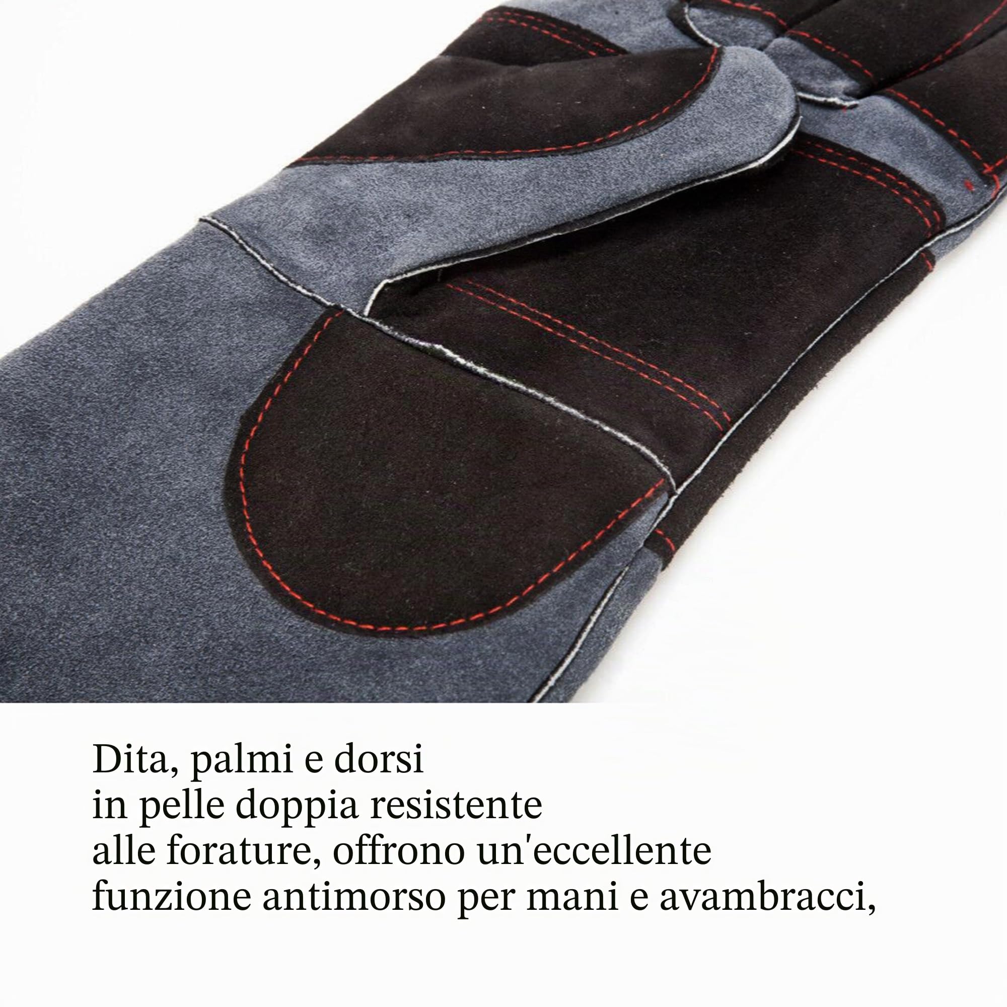 RAPICCA Guanti per la Manipolazione Degli Animali a Prova di Morso Rinforzati in Pelle 40.6cm
