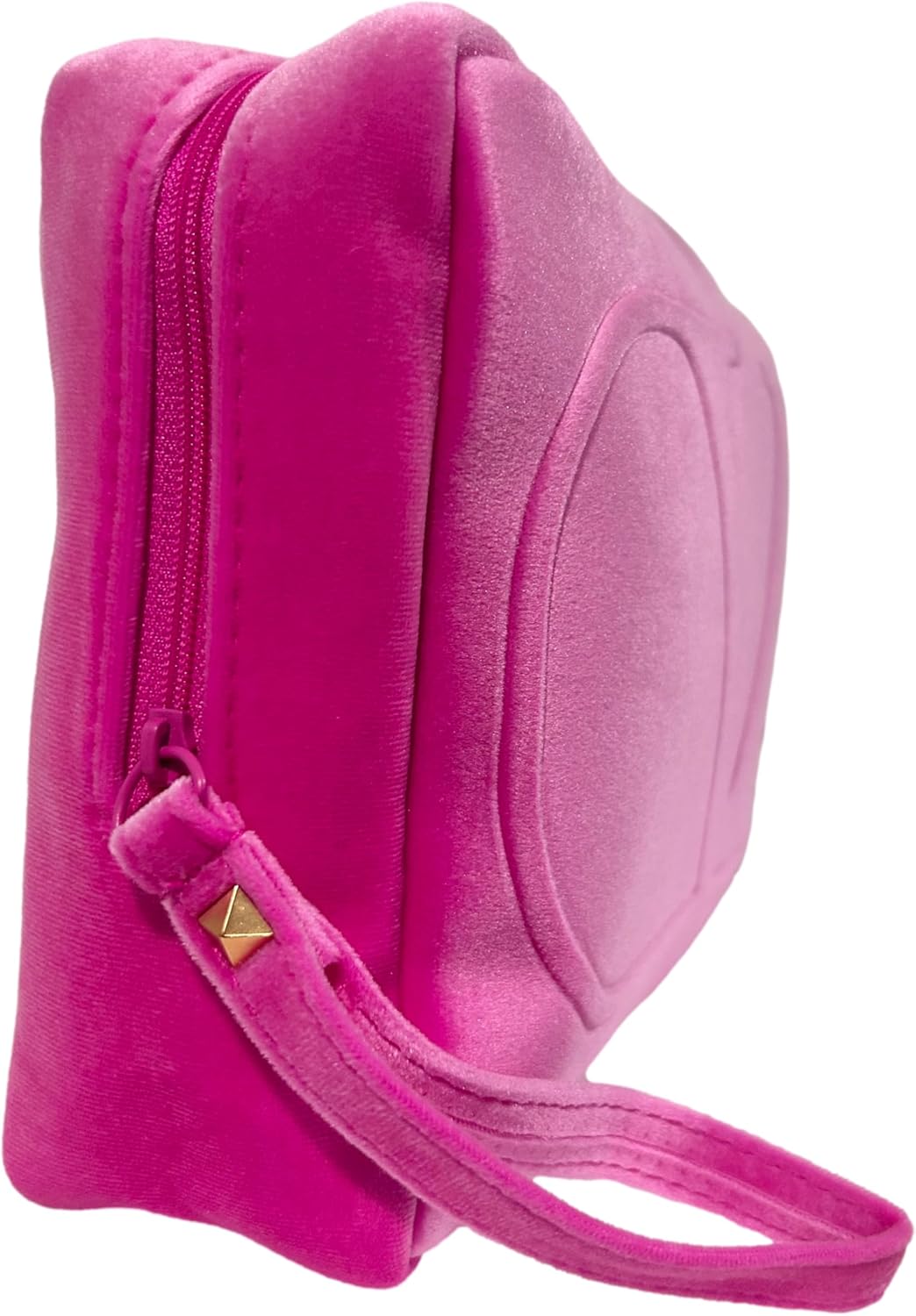 Valentino Pink Dopp Case Trousse Large Zip Makeup Cosmetic Clutch Wristlet Pouch Approx 9L x 6H x 2W (8719)