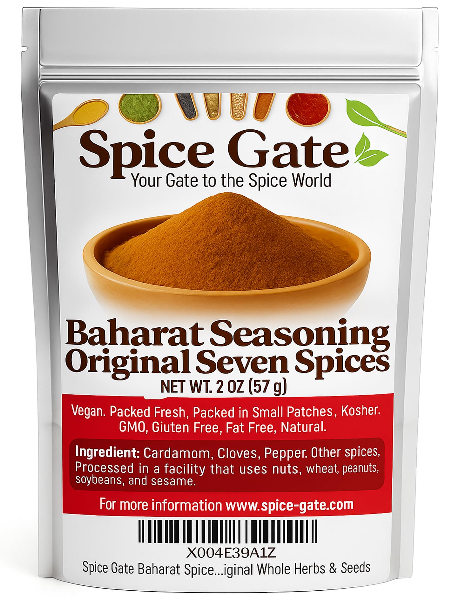 Spice Gate Baharat Spice Seasoning Seven Spice (2 oz) Authentic Lebanese, Middle Eastern Blend made from Original Whole Herbs & Seeds