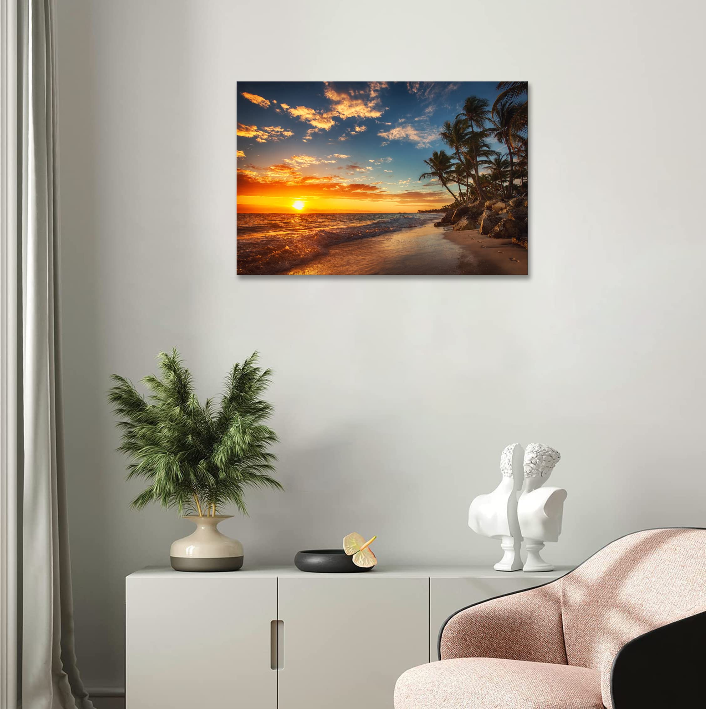 Amazon.co.jp: 海のアートポスター 壁掛け 海 夕日 絵 風景画 海 絵画