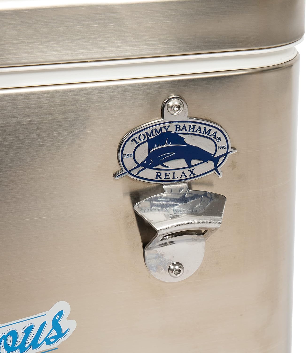 Tommy Bahama 54 Quart Portable Stainless-Steel Cooler with Bottle Opener
