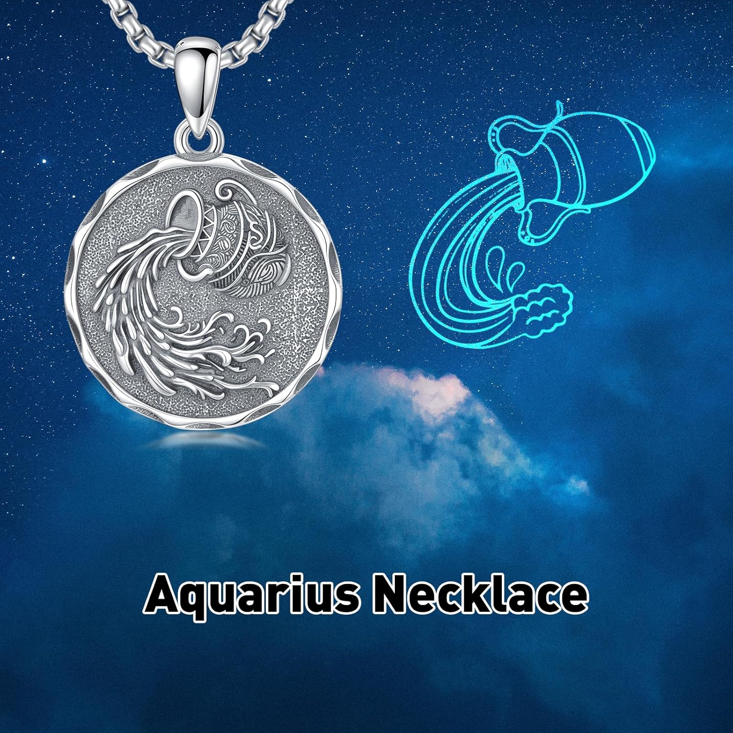 Zodiac Necklace 925 Sterling Silver Constellation Celestial Necklace Zodiac Sign Charm Horoscope Astrology Jewelry Birthday Gifts for Men Women Christmas - Image 2