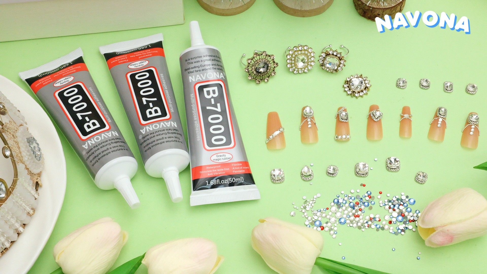 Image of 4 PCS 50ml B7000 Glue Clear with Precision Tip, Bedazzling Glue, Rhinestone Glues, Craft Glues, Jewelry Making, Nail Art, DIY, Makeup, Shoes