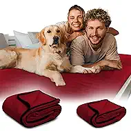 Paw Buddies Waterproof Blanket for Dogs – King Size (80"x90") Washable Pet Throw for Couch, Bed or Car – Reversible Soft Sofa Protector for Home or Travel