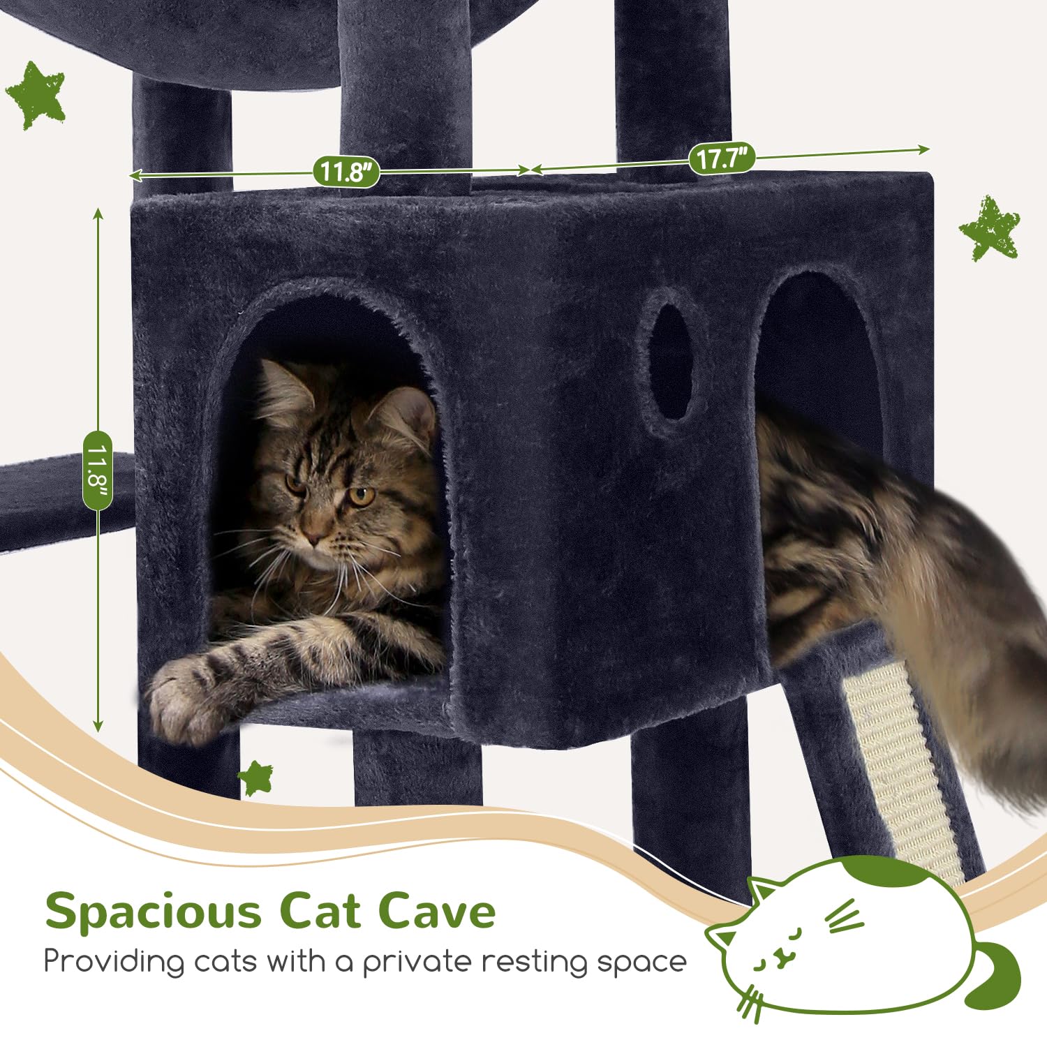 ◆Cat◆ Amazon.com : 70'' Tall Multi-Level Cat Tree for Indoor Cats