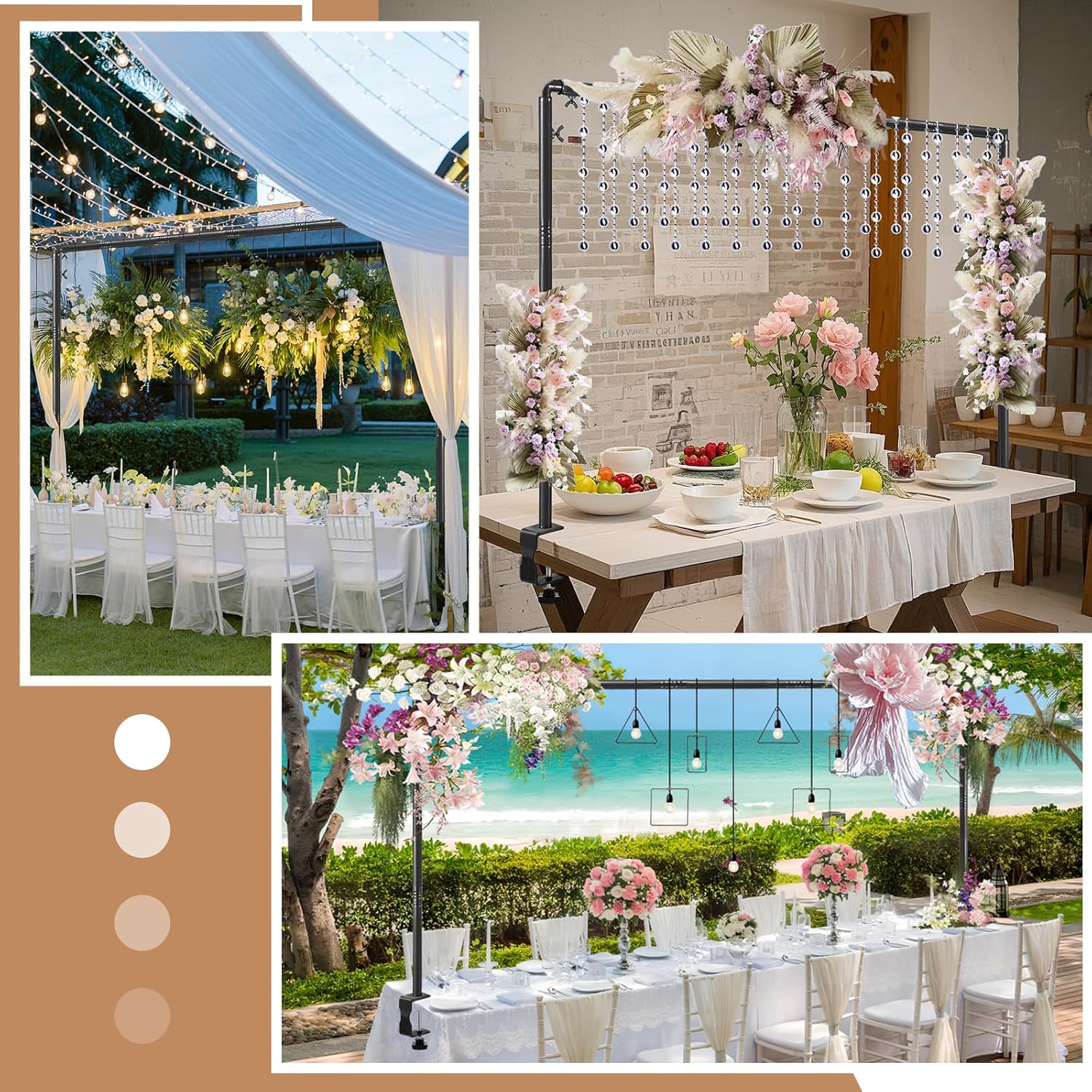 Over The Table Rod Stand with Clamps Adjustable 31-110 in Length 31-64 in Height Black Table Balloon Arch Hanging Stand with Storage Bag for Valentines Day Wedding Birthday Party Decoration