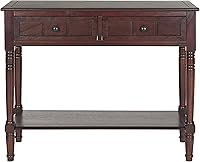 SAFAVIEH Samantha Dark Cherry 2-Drawer Console Table - Entryway Sofa Table with Storage Shelf AMH5710D