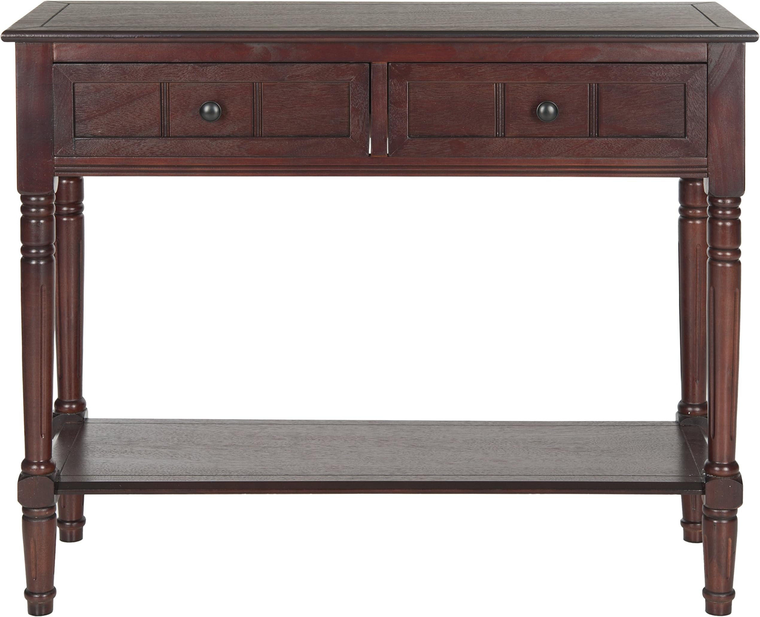 SAFAVIEH Home Collection - Samantha Entryway Console Table, Dark Cherry 2-Drawer Storage Sofa Table (AMH5710D)