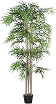 Arbre en Bambou Artificiel Outsunny 5FT, Plante Fausse avec 1095 Feuilles, Plante Verdure en Pot de Pépinière pour Intérieur, Vert
