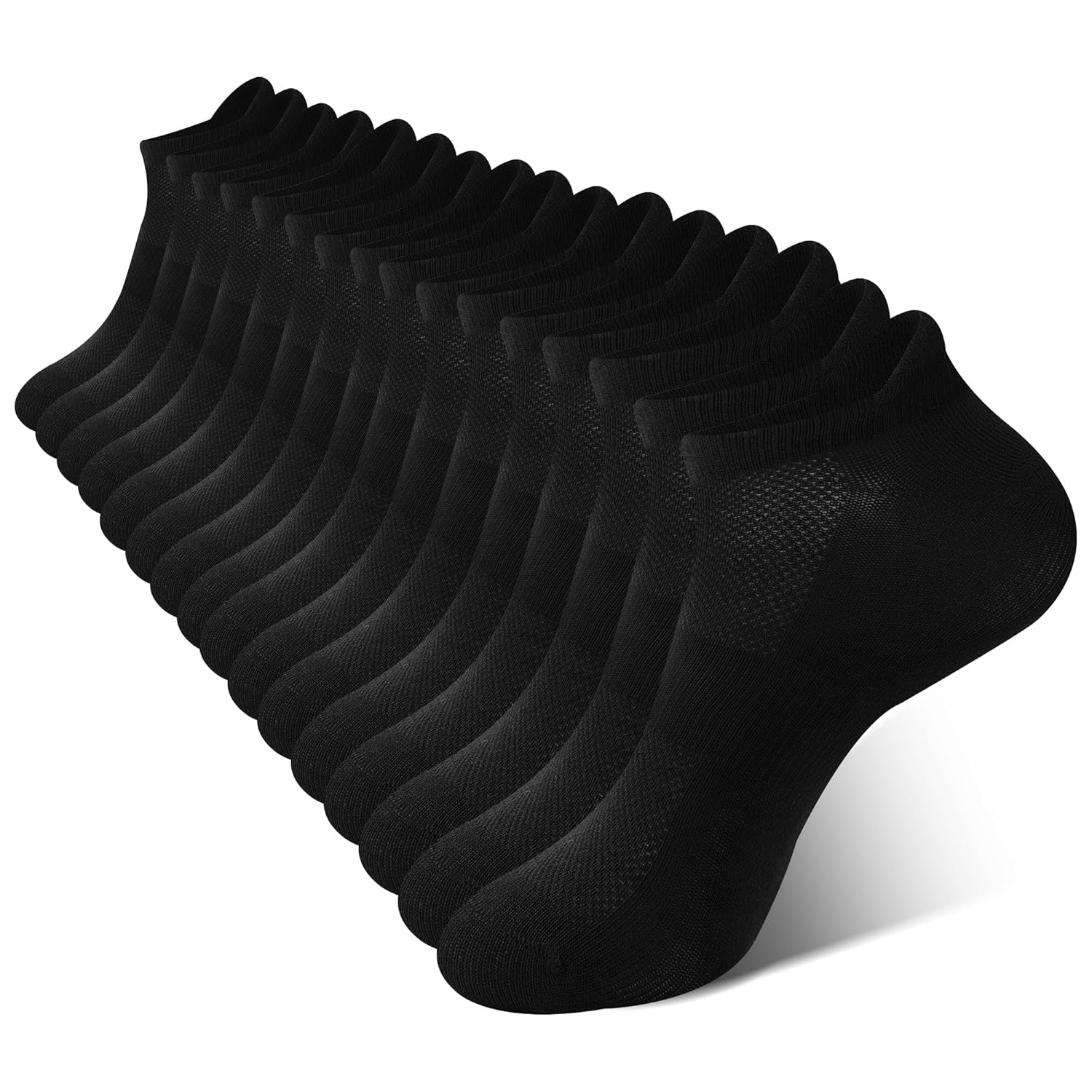 BAMBOO COOL Mens Ankle Socks Athletic Low Cut Heel Tab Cushioned Moisture Wicking Running Arch Support Breathable 8