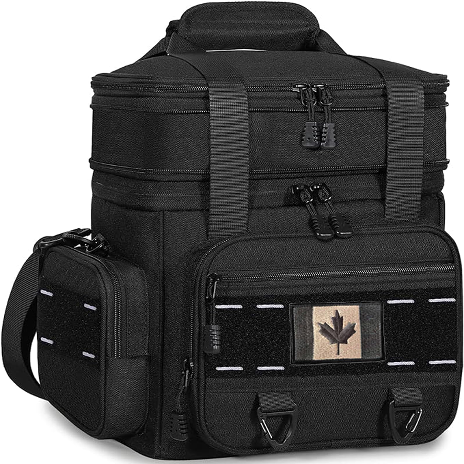 Expandable Tactical Lunch Box, Large Insulated Lunch Cooler Bag Heavy Duty Leakproof Lunch Pail for Men Adults Work Office Outdoor Picnic Trips,16L,Black