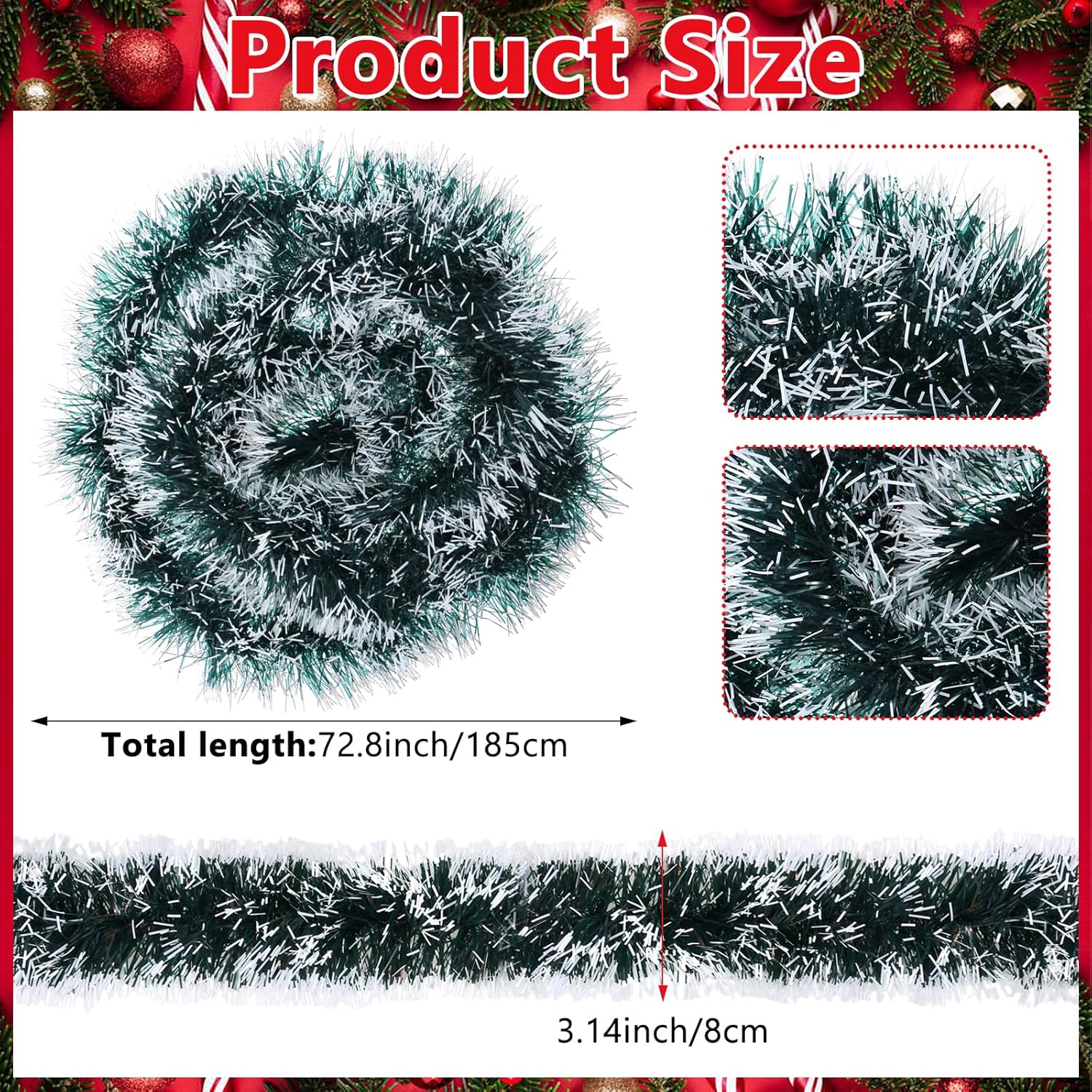 7 Pcs Christmas Lamp Post Decoration Set with Xmas Wreath, Large Red Bow and 100 LEDs Solar Strip Light Outdoor Holiday Solar Post Lamp Decor for Garden, Patios &Yards