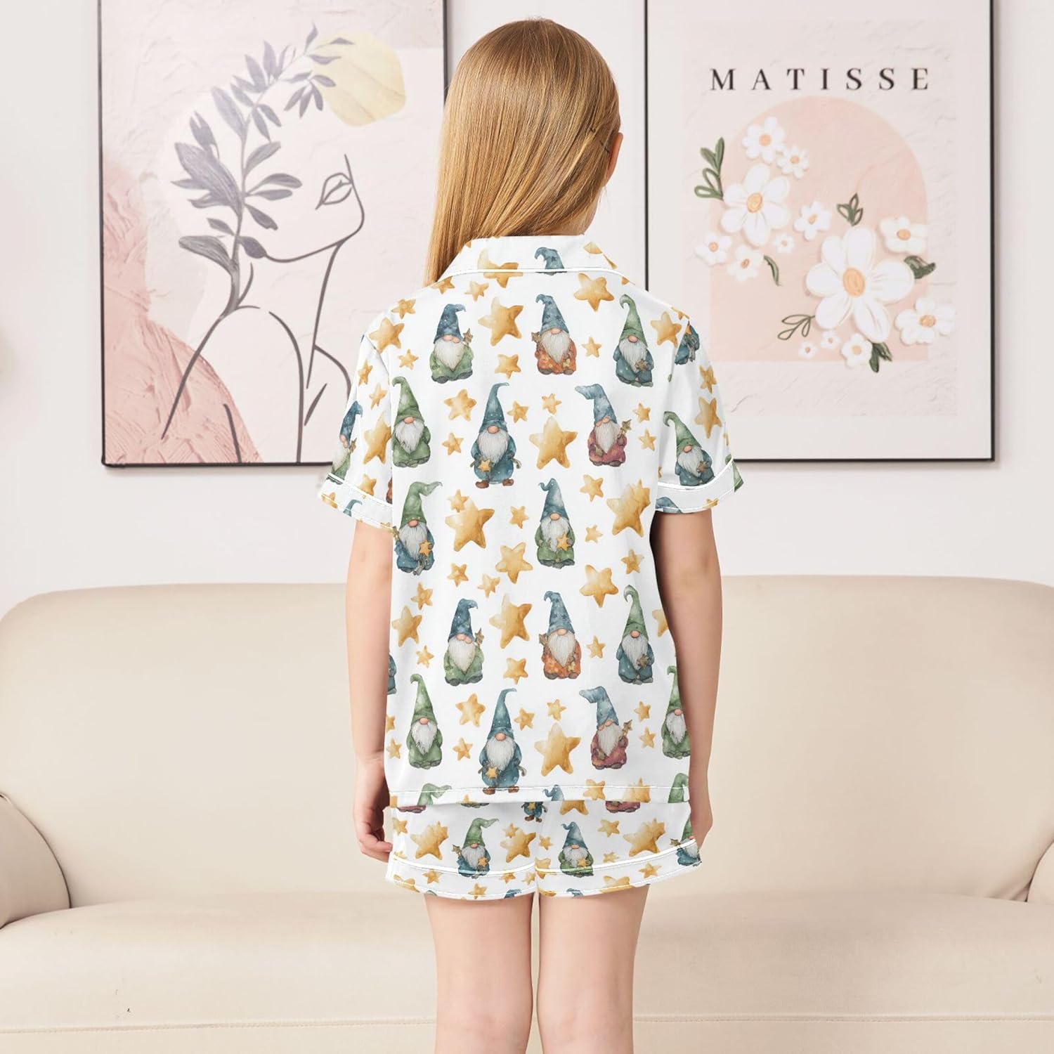 Silk Pajama Sets Short Sleeve Pajamas Soft Sleepwear 2 Piece Pjs Set